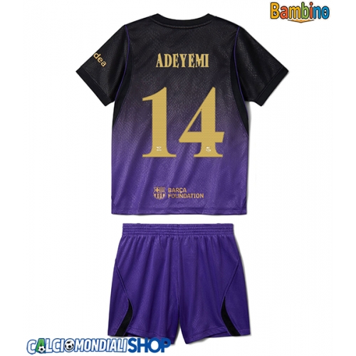 Maglie da calcio Barcelona Karim Adeyemi #14 Seconda Maglia Bambino 2026-27 Manica Corta + Pantaloni corti)